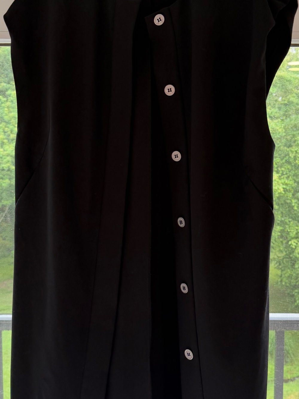 RACHEL Rachel Roy Black Dress Button Down with Crew Neck